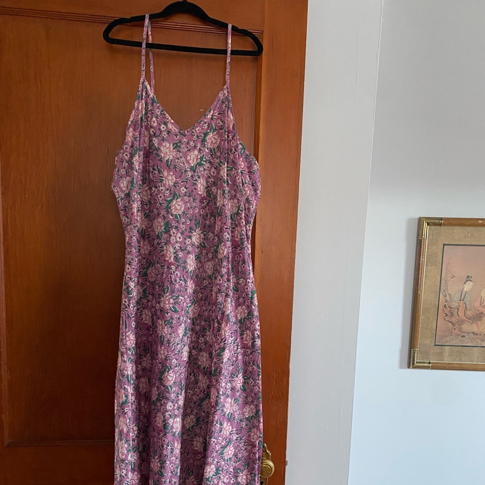 Mille Floral Pink Spaghetti Strap Cotton Dress